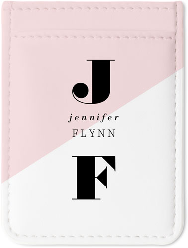 Colorblock Name Phone Card Holder, Pink