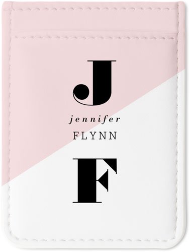 Colorblock Name Phone Card Holder, Pink, blush