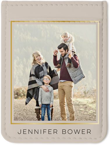 Simple Border Phone Card Holder, Beige, wheat