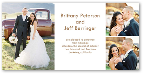 Divine Wedding Announcement, White, Pearl Shimmer Cardstock, Square