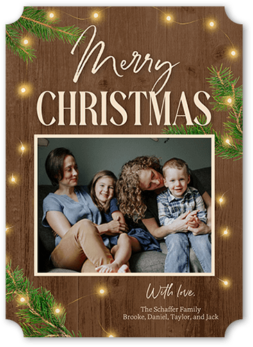 Loving Lights Holiday Card, Brown, 5x7 Flat, Christmas, Signature Smooth Cardstock, Ticket