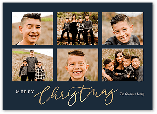 Gleeful Gallery Holiday Card, Blue, 5x7 Flat, Christmas, Standard Smooth Cardstock, Square