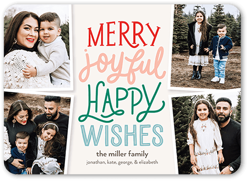 Cheerfully Cherished Holiday Card, Rounded Corners