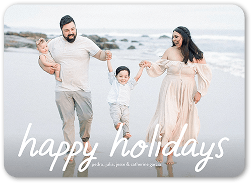 Wholesome Handwriting Holiday Card, White, 5x7 Flat, Holiday, 100% Recycled Cardstock , Rounded