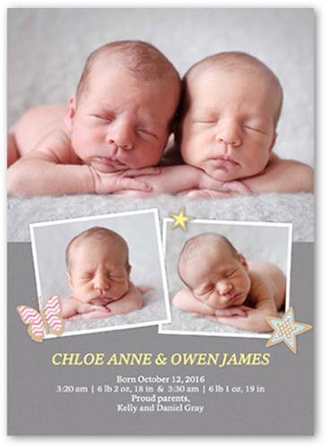 twin baby birth announcements