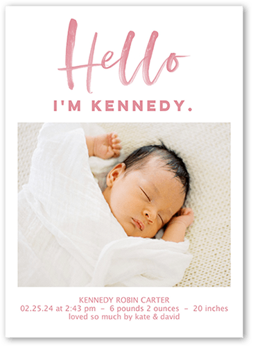 Pink Baby Girl Announcement Cards