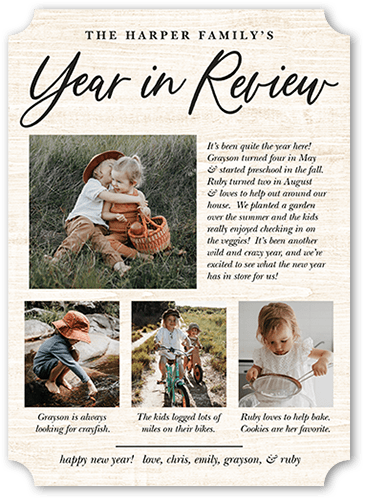 Rustic Review New Year's Card, Beige, 5x7, New Year, Signature Smooth Cardstock, Ticket