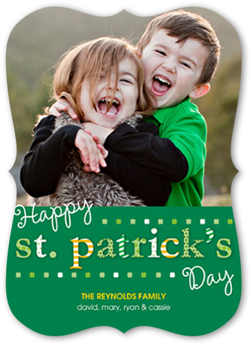 Fun Filled Type St. Patrick's Day Card, Green, Signature Smooth Cardstock, Bracket