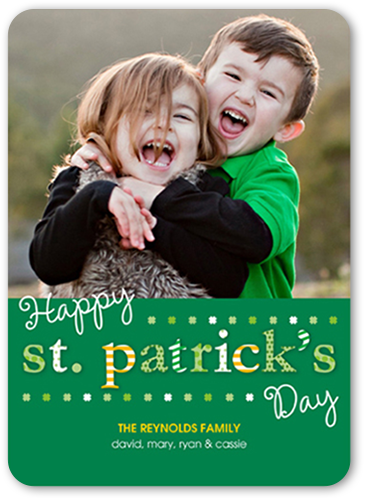Fun Filled Type St. Patrick's Day Card, Green, Standard Smooth Cardstock, Rounded