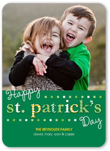 Fun Filled Type St. Patrick's Day Card, Green, Standard Smooth Cardstock, Rounded