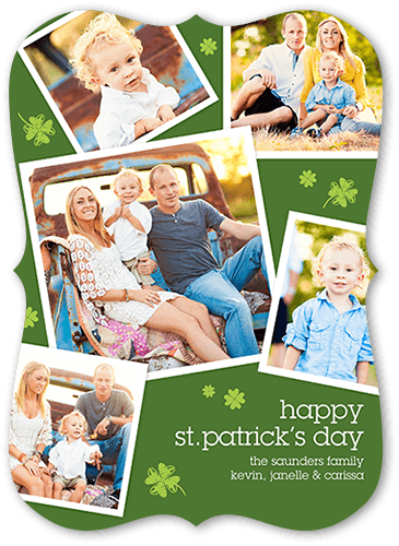 Frames And Clovers St. Patrick's Day Card, Green, Signature Smooth Cardstock, Bracket
