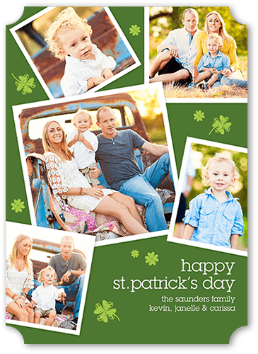 Frames And Clovers St. Patrick's Day Card, Green, Signature Smooth Cardstock, Ticket