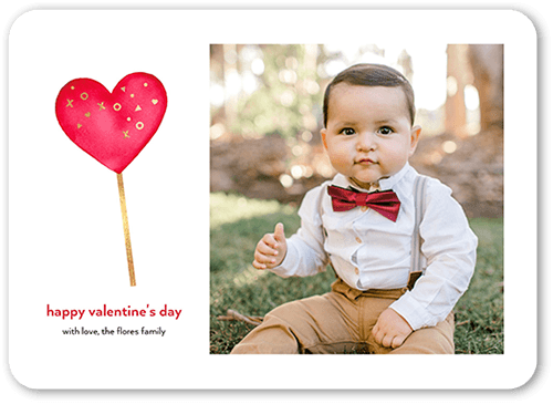 Lollipop Love Valentine's Card, White, 5x7 Flat, Signature Smooth Cardstock, Rounded