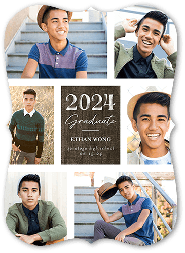 Sophisticated Showcase Graduation Announcement, Brown, 5x7, Signature Smooth Cardstock, Bracket