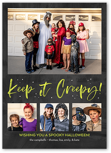 Keep Creepy Halloween Card, Grey, 5x7 Flat, 100% Recycled Cardstock , Square