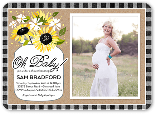 Sunflower Baby Shower Invitations