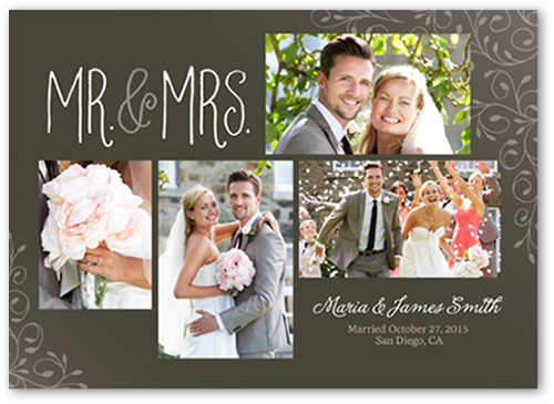 Just Flourishing 5x7 Photo Wedding Announcement Cards