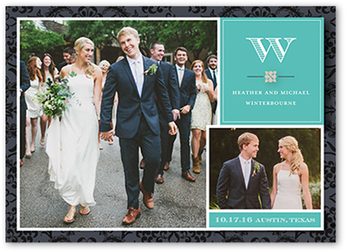 Passionate Print Wedding Announcement, Grey, Signature Smooth Cardstock, Square