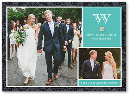 Passionate Print Wedding Announcement, Grey, 100% Recycled Cardstock , Square