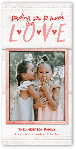 Love Frame Valentine's Card, White, 4x8 Flat, 100% Recycled Cardstock , Square, White