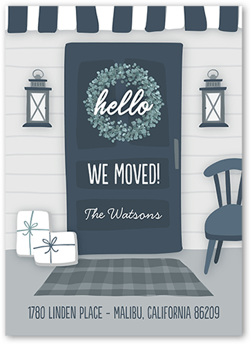 Front Door Moving Announcement, Black, 5x7 Flat, 100% Recycled Cardstock , Square