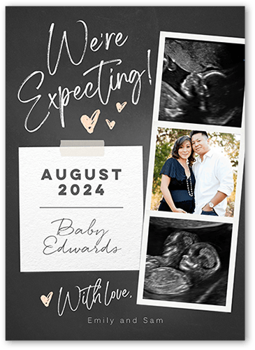 A Little Reminder Pregnancy Announcement, Beige, 5x7 Flat, Signature Smooth Cardstock, Square