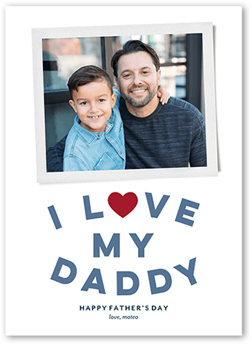 Love My Daddy Father's Day Card, White, 5x7 Flat, Luxe Double-Thick Cardstock, Square