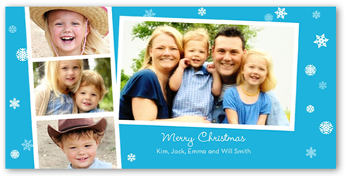 Sparkling Snowflakes 4x8 Personalized Christmas Cards | Shutterfly