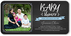 chalk art boy baby shower invitation