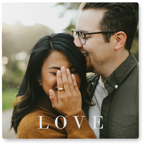 Absolute Love Photo Tile, Metal, 8x8, White
