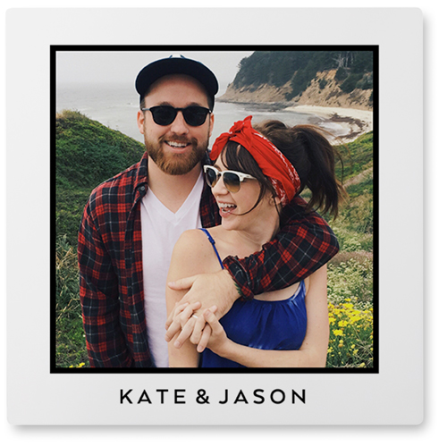 Framed Memento Photo Tile, Metal, 8x8, White