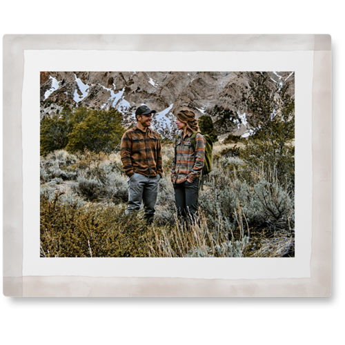 Washed Border Photo Tile, Metal, 8x10, Gray, gray