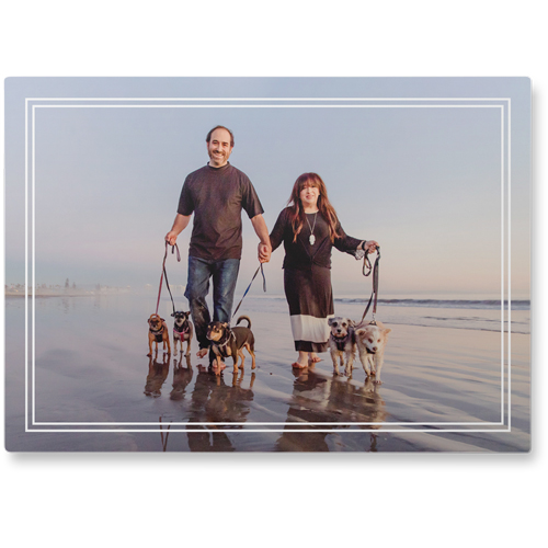 Double Border Photo Tile, Metal, 10x14, White