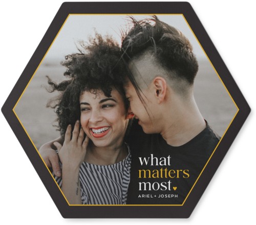 What Matters Most Photo Tile, Metal, 7x8, Black, black