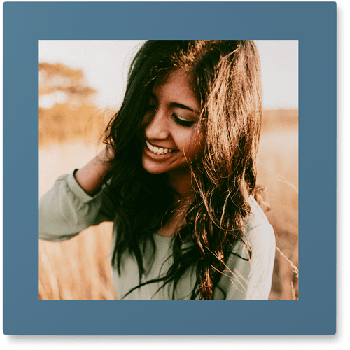 My Border Photo Tile, Metal, 12x12, Blue, silver lake