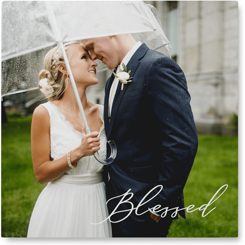 Pure Blessed Photo Tile, Metal, 16x16, White