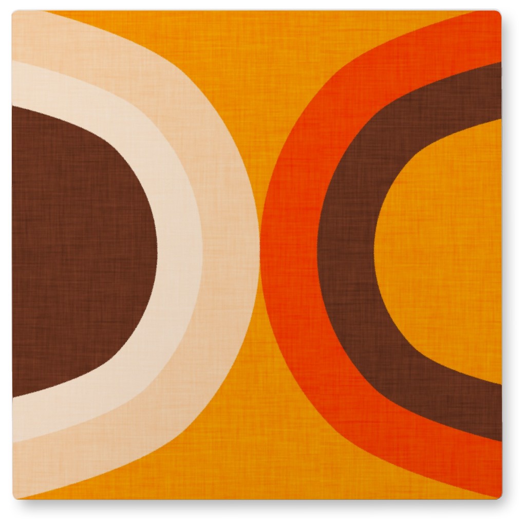 Midcentry Modern Dot Photo Tile, Metal, 8x8, Multicolor, Amber