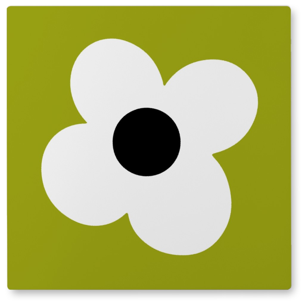 Max Daisy Photo Tile, Metal, 8x8, Green