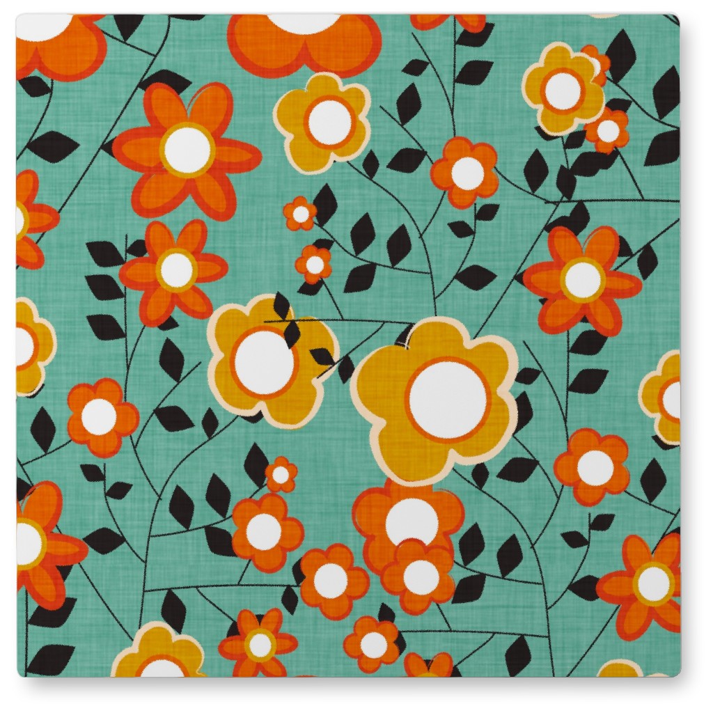 Field of Flowers Photo Tile, Metal, 8x8, Multicolor