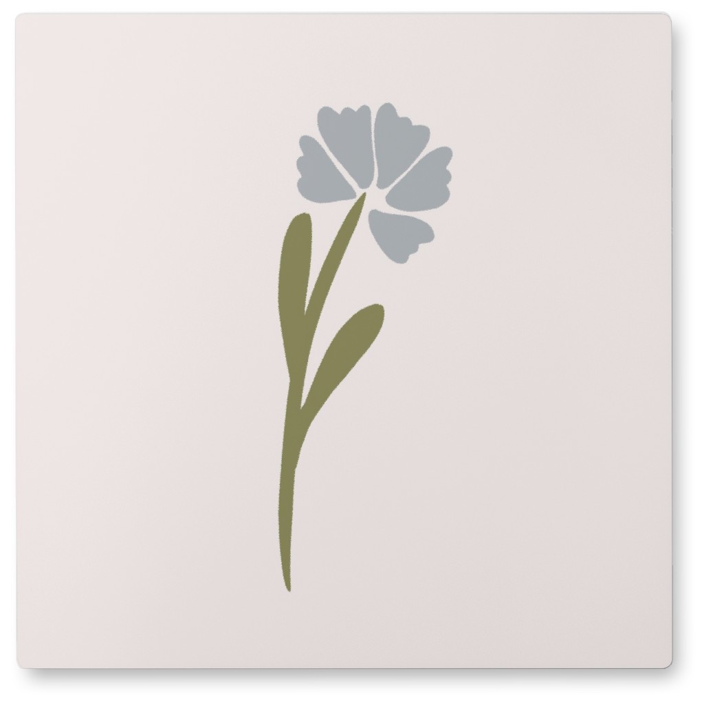 Cornflower Wildflowers - Blue Photo Tile, Metal, 8x8, Blue, True Blue