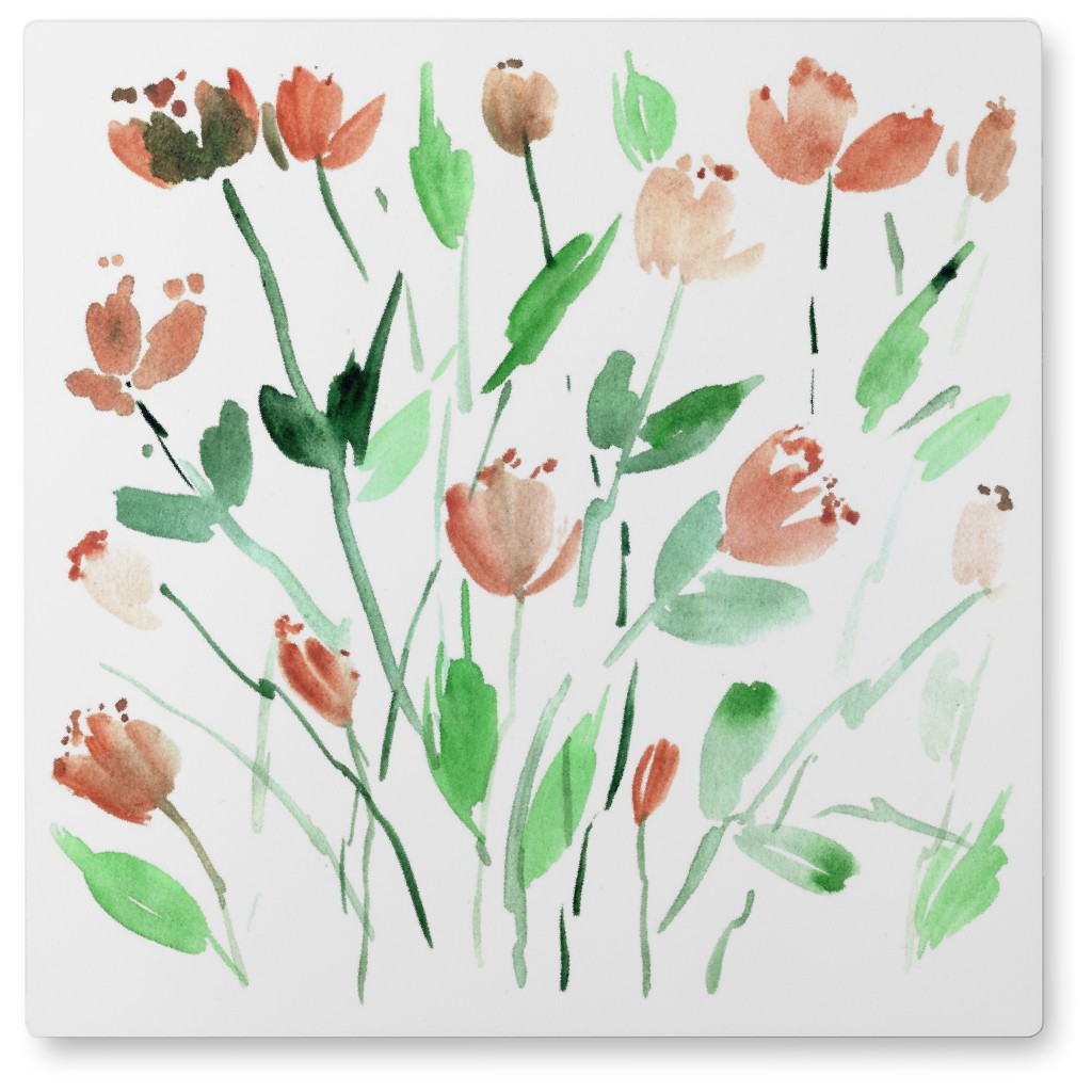 Midsummer Bloom in Italy Photo Tile, Metal, 8x8, Orange