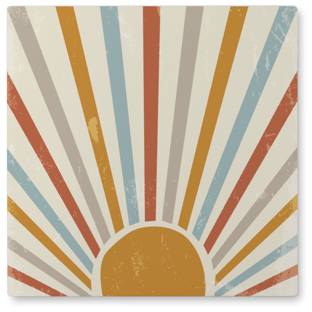 Rustic Sun Rays - Earth Tones Multi Photo Tile, Metal, 8x8, Multicolor