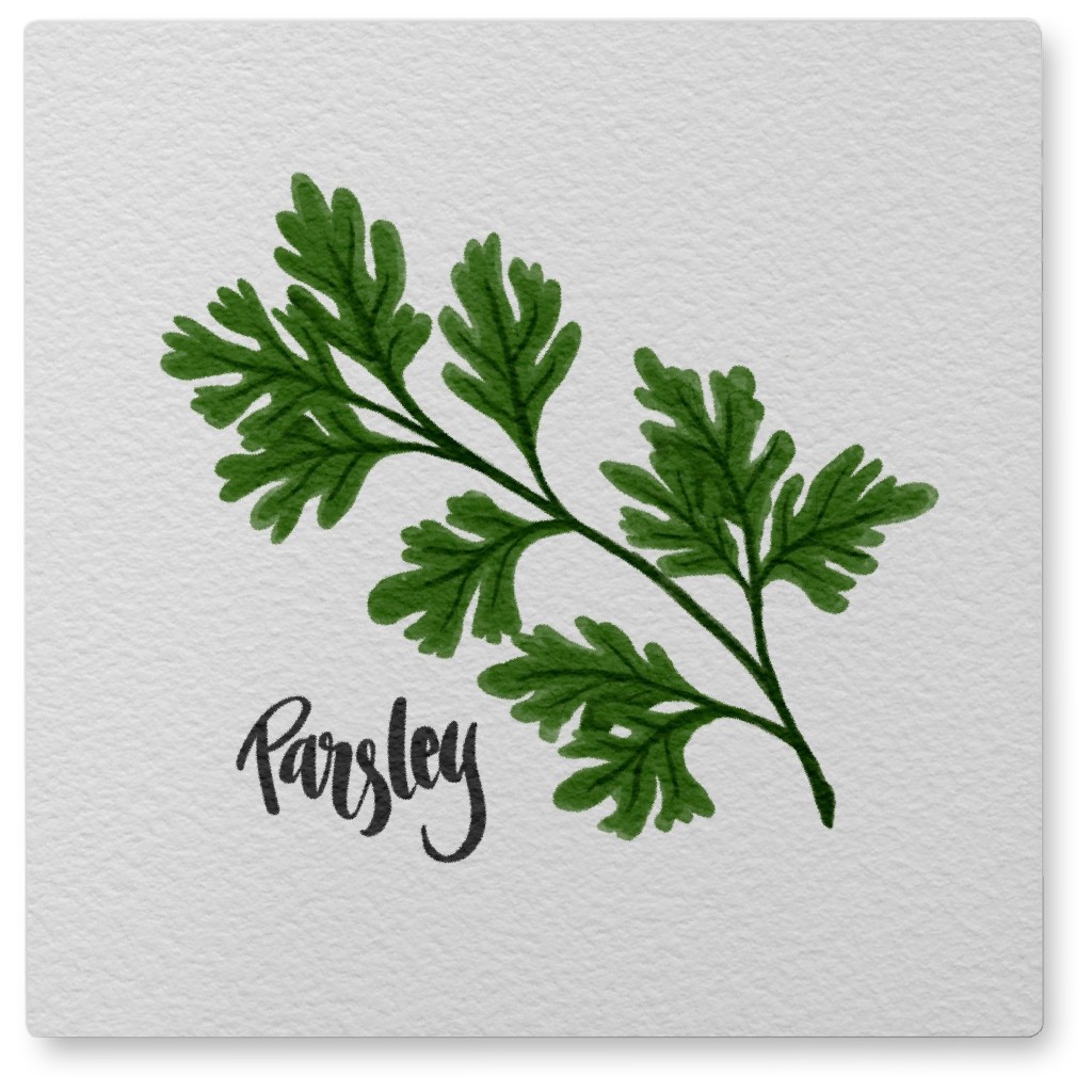 Parsley - Green Photo Tile, Metal, 8x8, Green