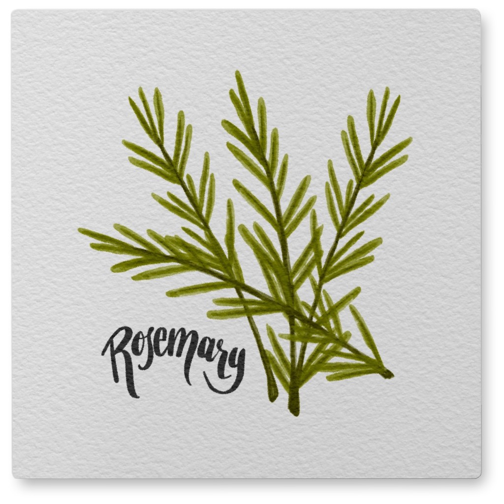 Rosemary - Green Photo Tile, Metal, 8x8, Green