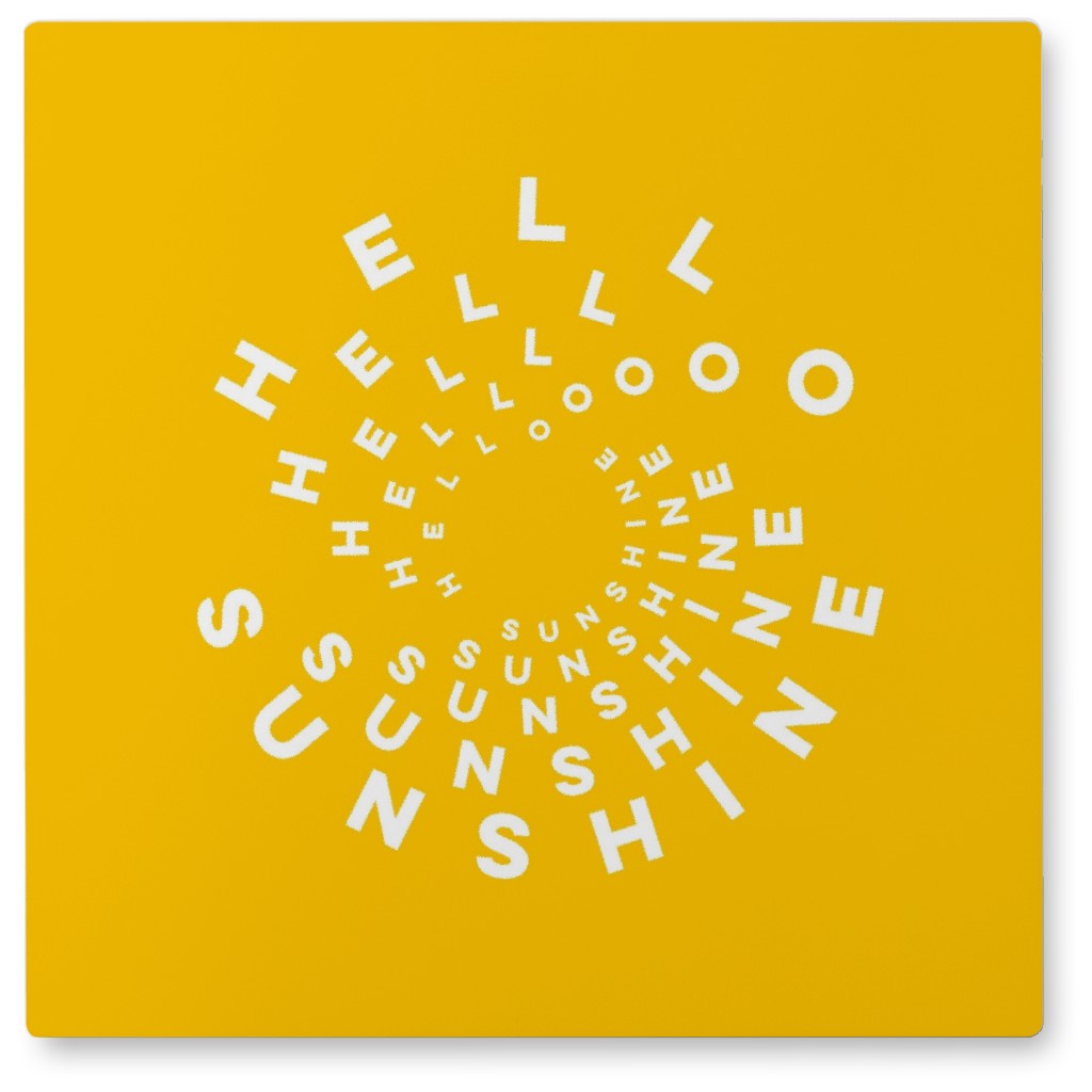 Hellow Sunshine Vibes - Yellow Photo Tile, Metal, 8x8, Yellow, Classic Yellow