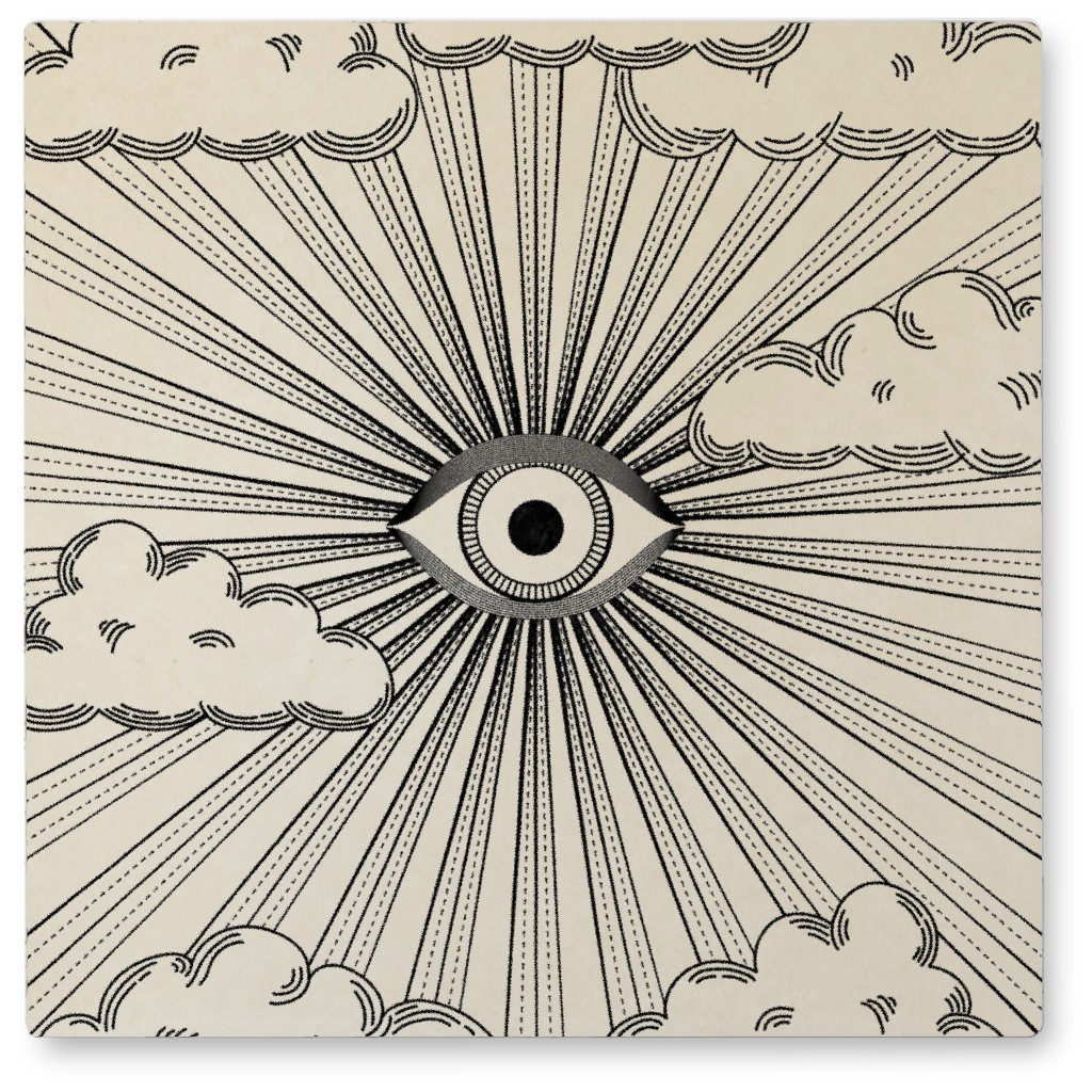 Eye Scene Photo Tile, Metal, 8x8, Beige, Pebble