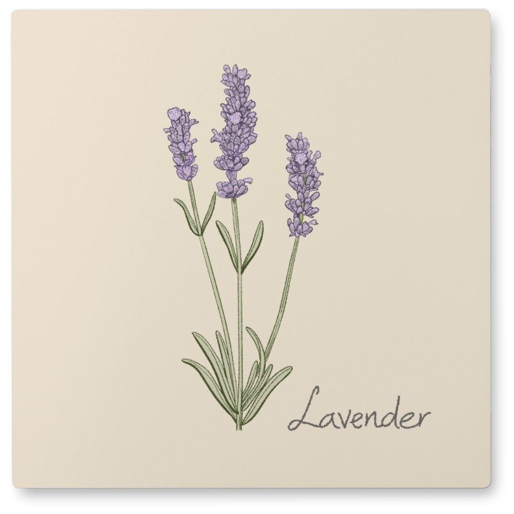 Lavender - Neutral Photo Tile, Metal, 8x8, Beige, Pearl