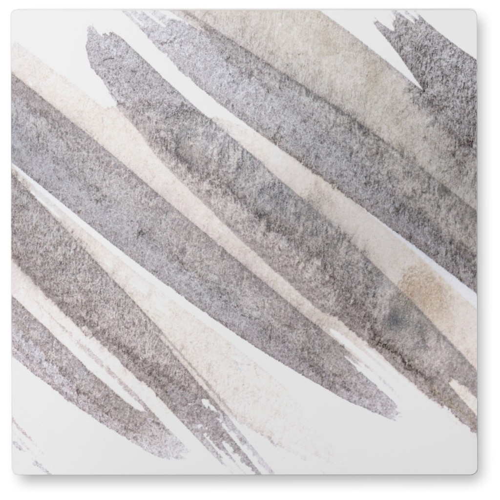 Swiped Brushstroke Photo Tile, Metal, 8x8, Gray