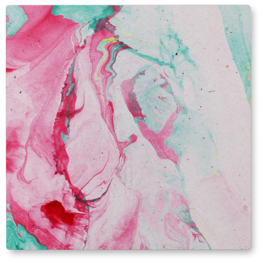 Pink Paint Splatter Photo Tile, Metal, 8x8, Pink, Bright Pink
