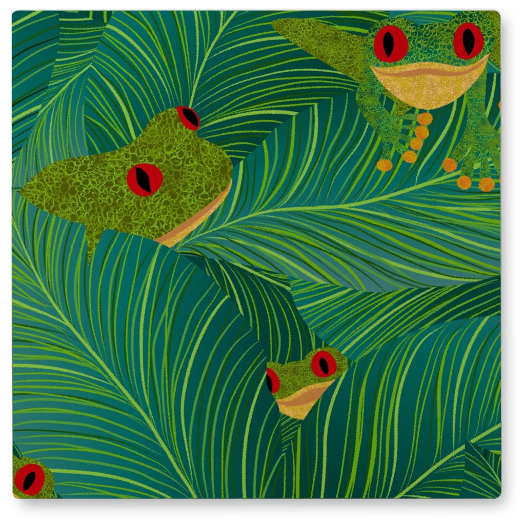 Island Peepers Photo Tile, Metal, 8x8, Green, Classic Green